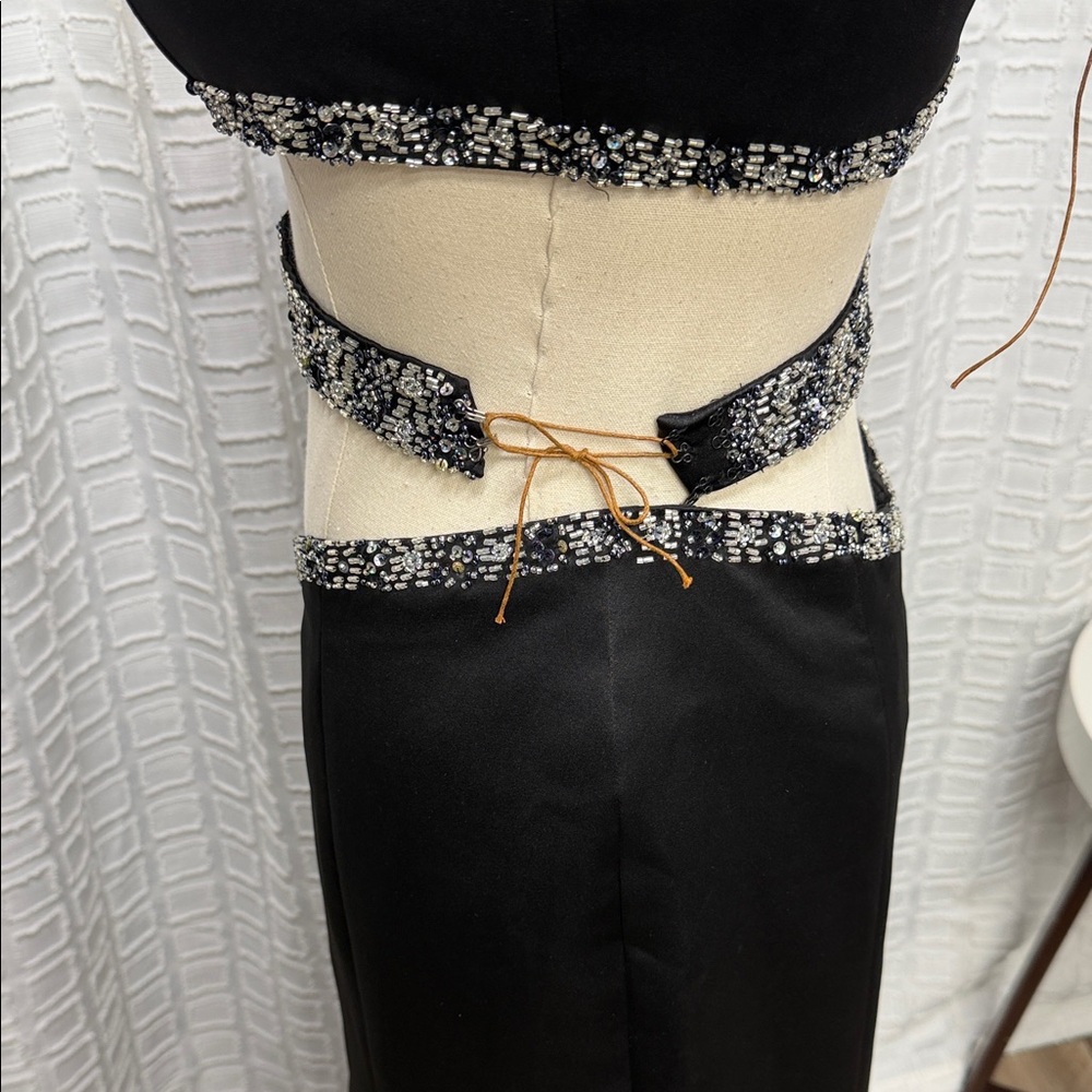 Precious Formals Black and Silver Prom Dress - Picture 8 of 12